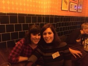 PhD students at science comedy event in which they participated