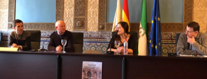 Question time for the mite vaccine group; left to right, Ivan Pastor-Fernandez (Royal Veterinary College), Stew Burgess (Moredun), Tatiana Kuster (Royal Veterinary College). John Gilleard (University of Calgary).